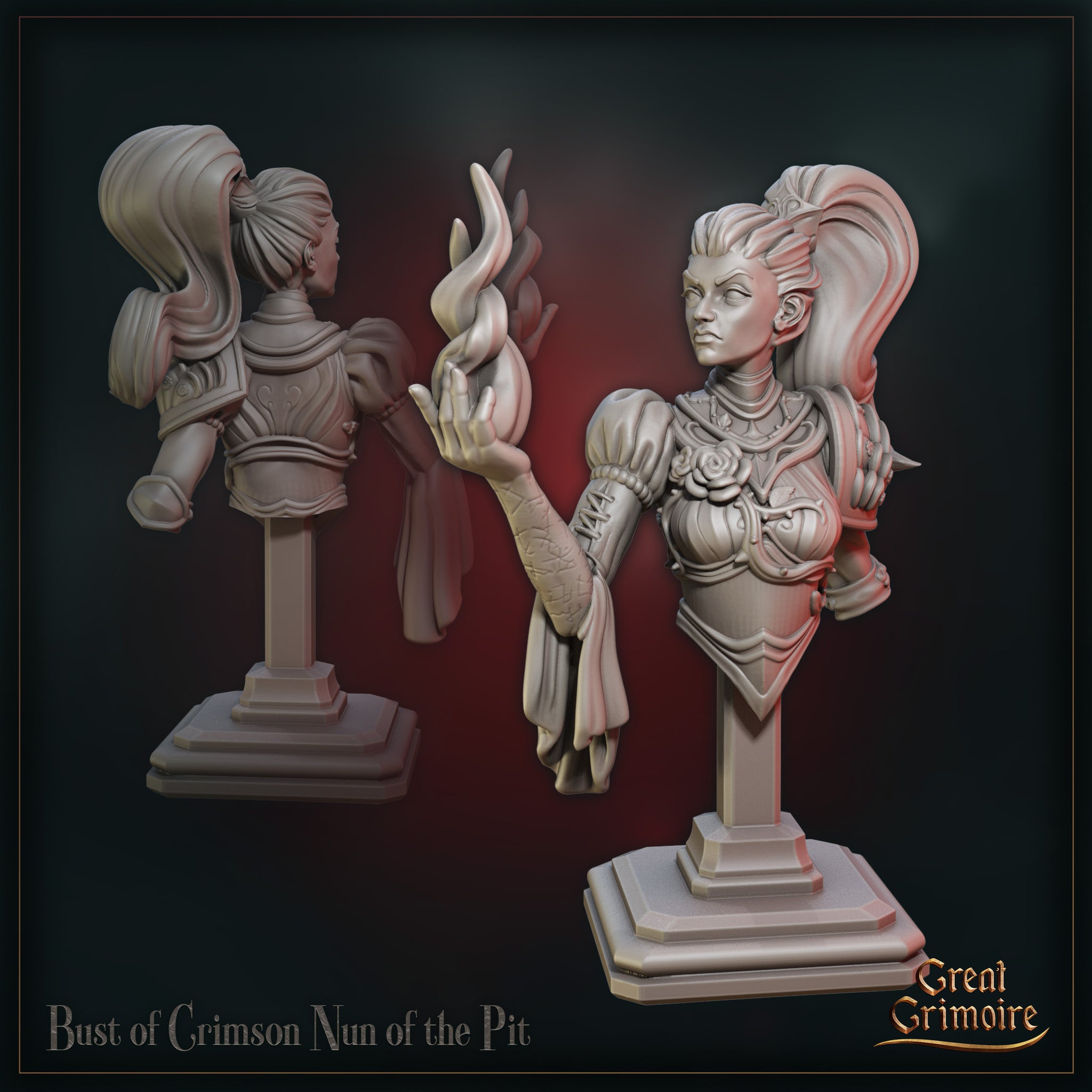 Crimson Nun of the Pit Bust  by Great Grimoire