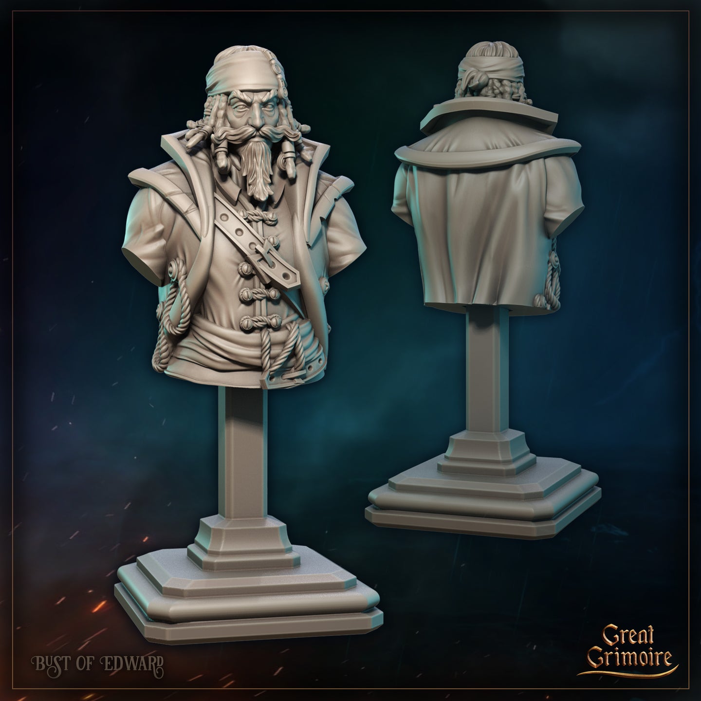 Edward Ironhook Drake Bust  by Great Grimoire