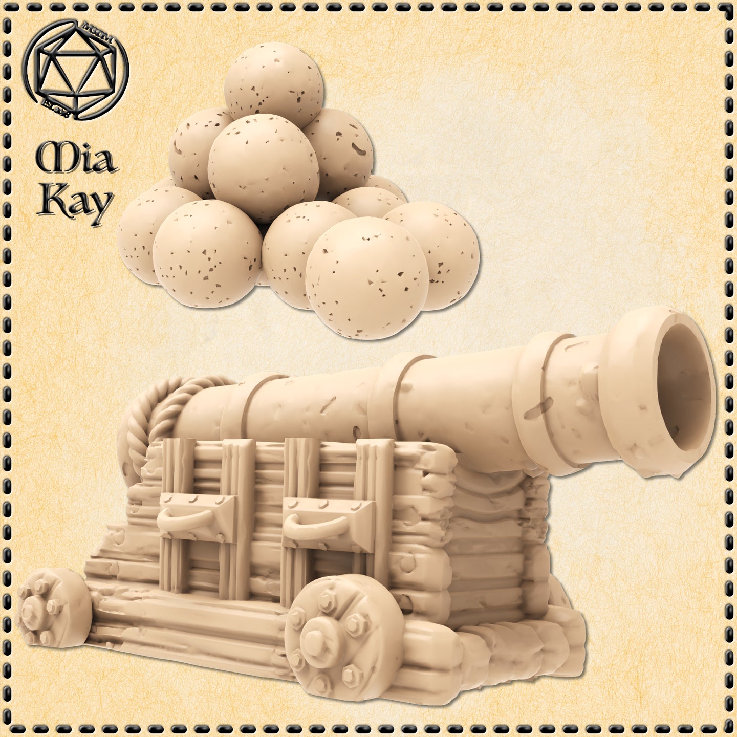 Cannon w/Cannon Balls by Mia Kay M3DM