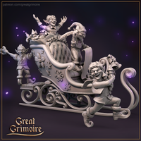 Christmas Carriage & 3 Elves by Great Grimoire