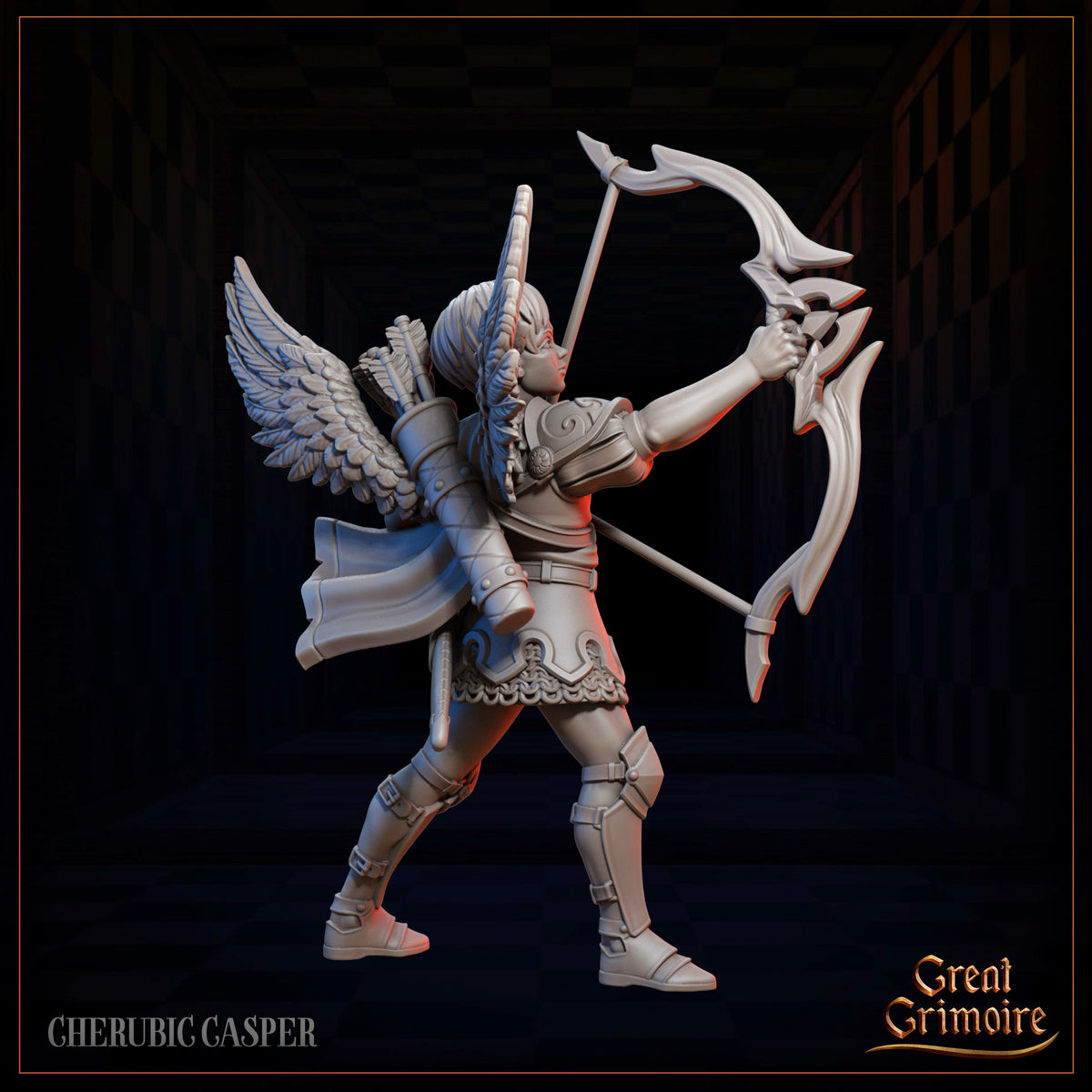Partially Rendered Miniature Model Cherubim Pawn | D&D Miniature for Celestial Encounters – MitzNSimz