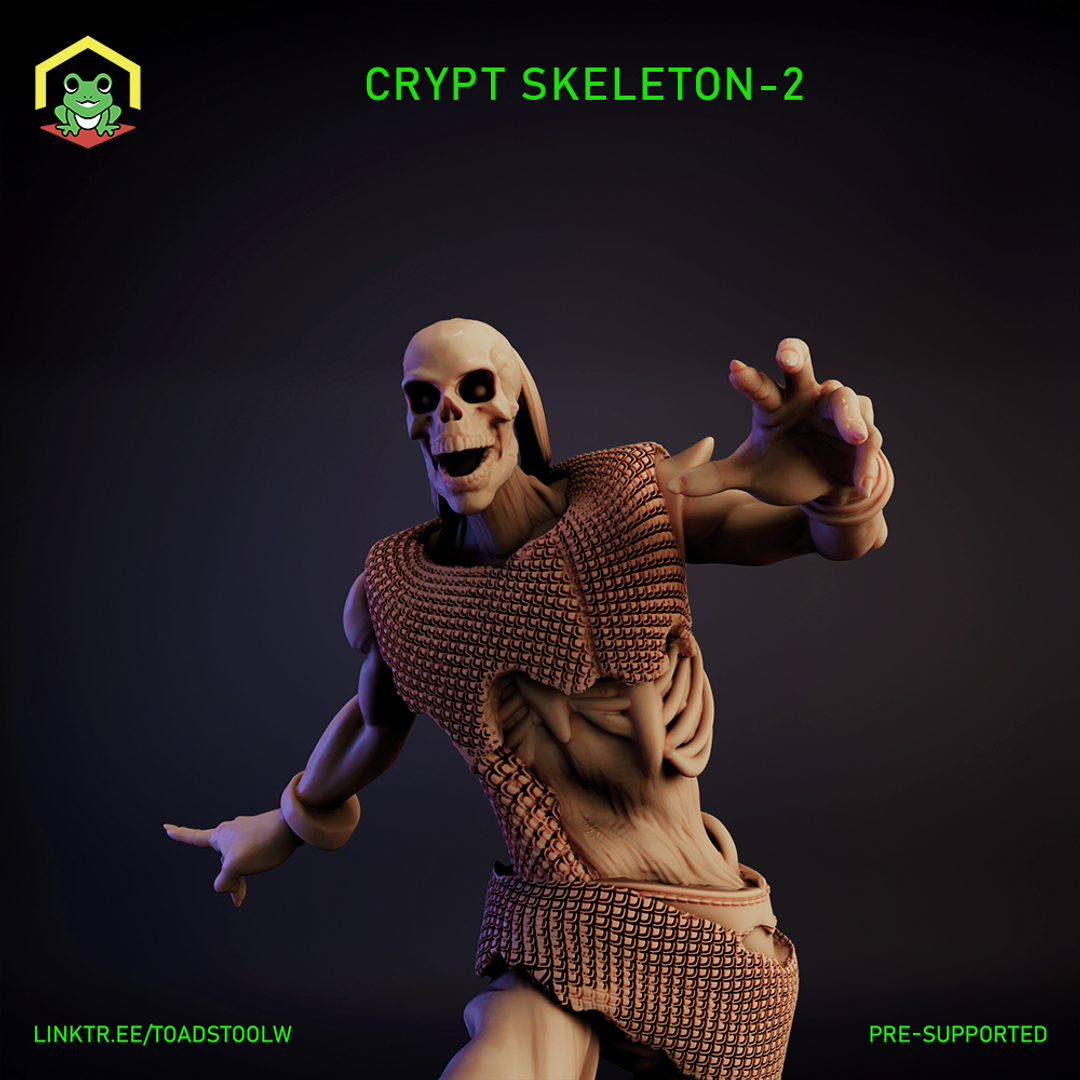 Crypt Skeleton 2 D&D Miniature by The Toadstool Weaver – MitzNSimz