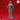 Front view of Cultist 02 — an unpainted grey resin digital render of a hooded, blindfolded female cultist in layered ceremonial robes, hands outstretched in a ritual pose, with a rope belt, iron ring, scroll case, and sheathed blade at her hip