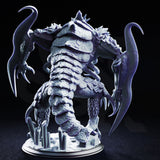 Depth Dismemberer by DM Stash — front-facing pose showing clustered chest claws, segmented insectoid legs, feathered flank plating, and a snarling open-mouthed head with crown spines.