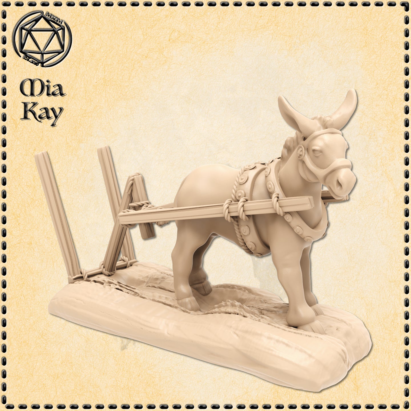 Donkey w/ Plough by Mia Kay M3DM