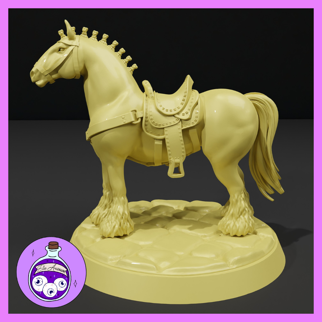 Draft Horse w/Saddle  by Ella's Arcanum Minis