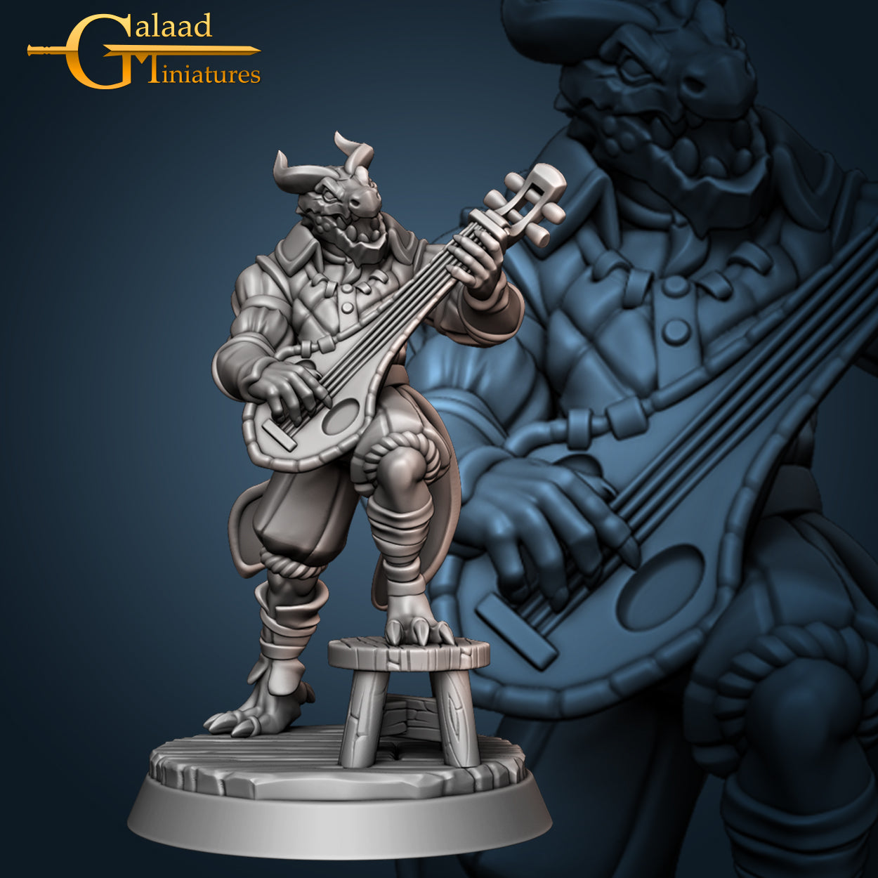 Dragonborn Bard 01 by Galaad Miniatures