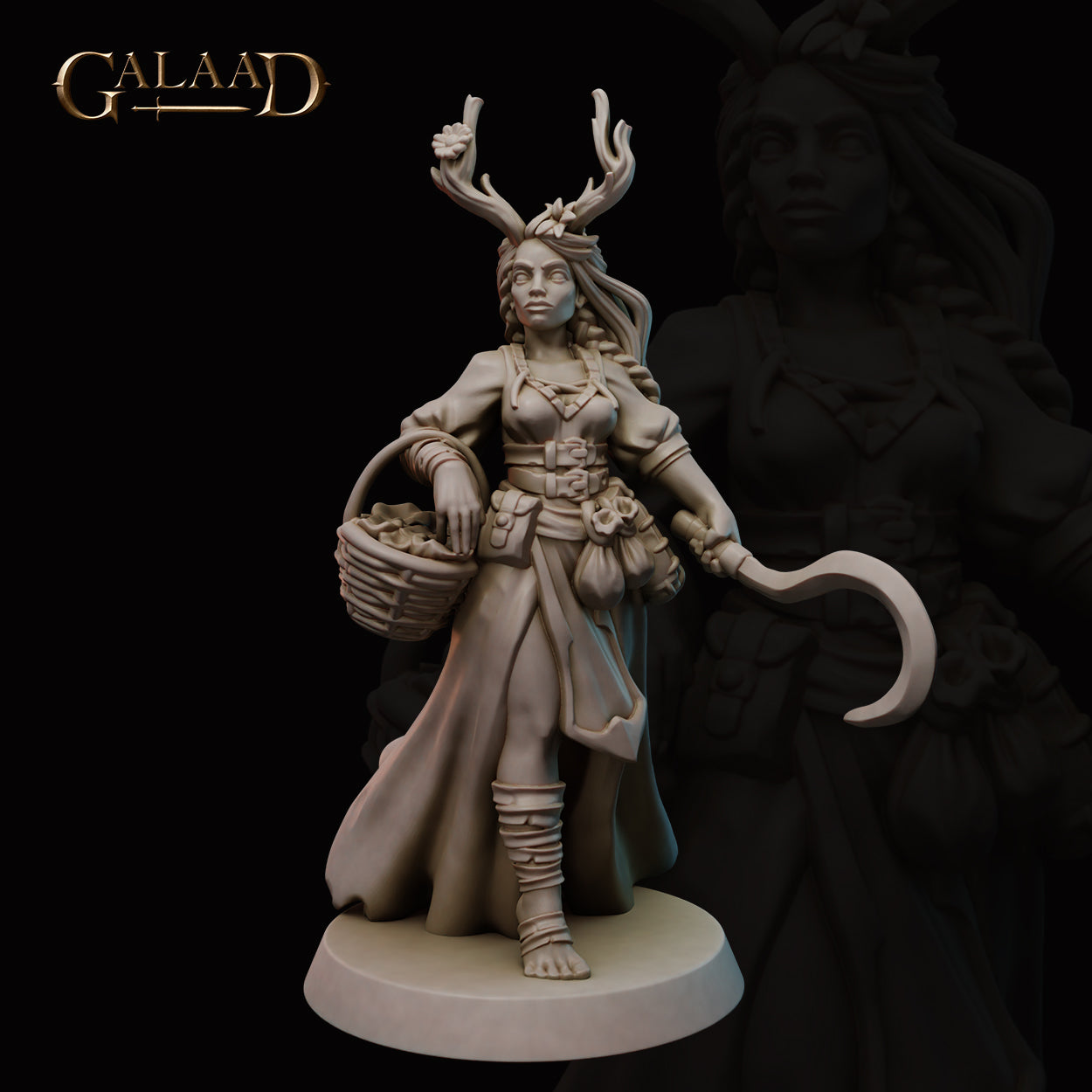 Female Human Druid 01 by Galaad Miniatures