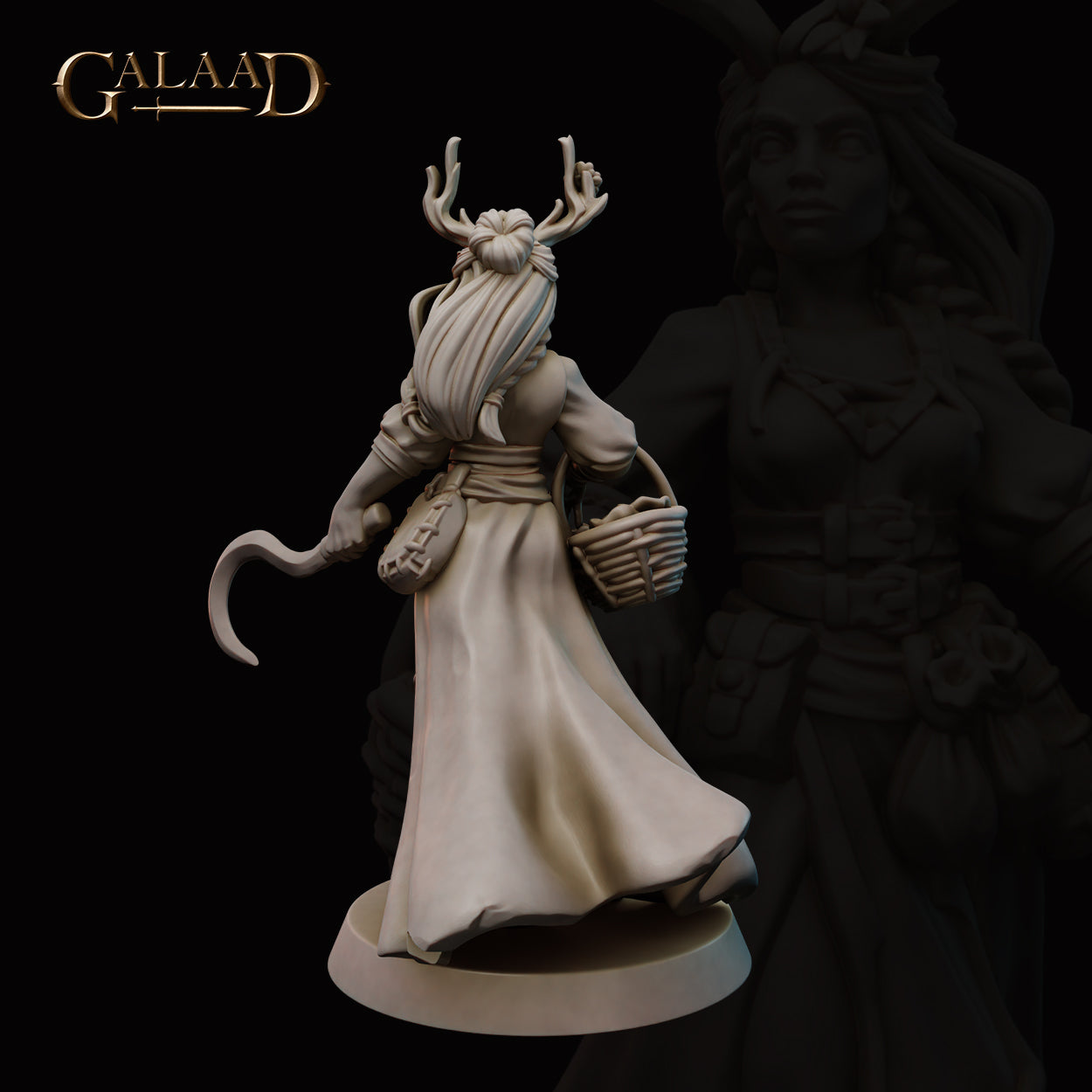 Female Human Druid 01 by Galaad Miniatures
