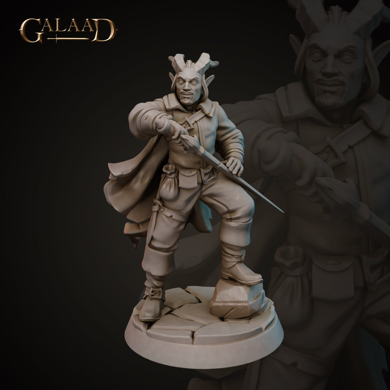 Male Tiefling Duelist 01 by Galaad Miniatures