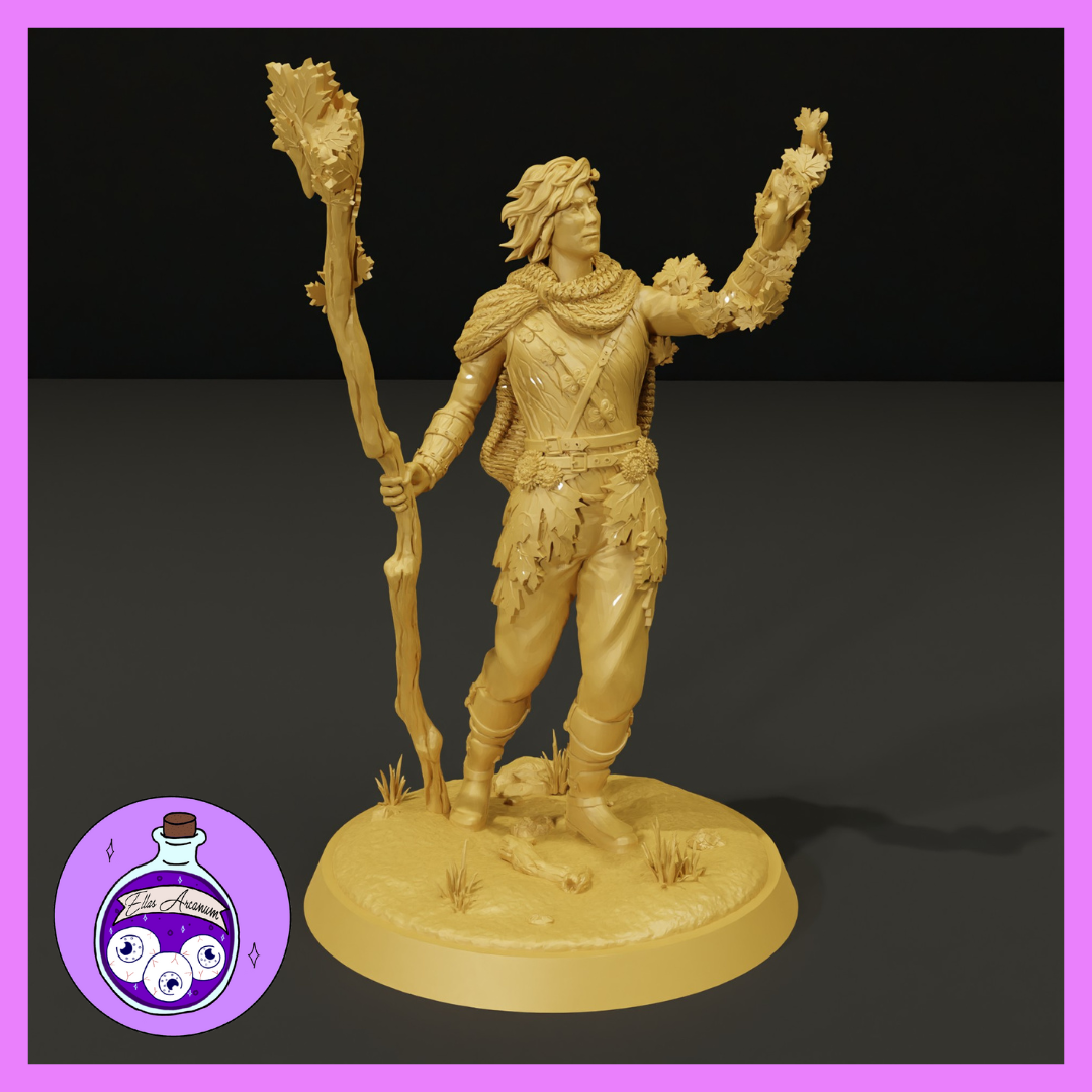 Eladrin Elf Male Autumn Druid by Ella's Arcanum Minis