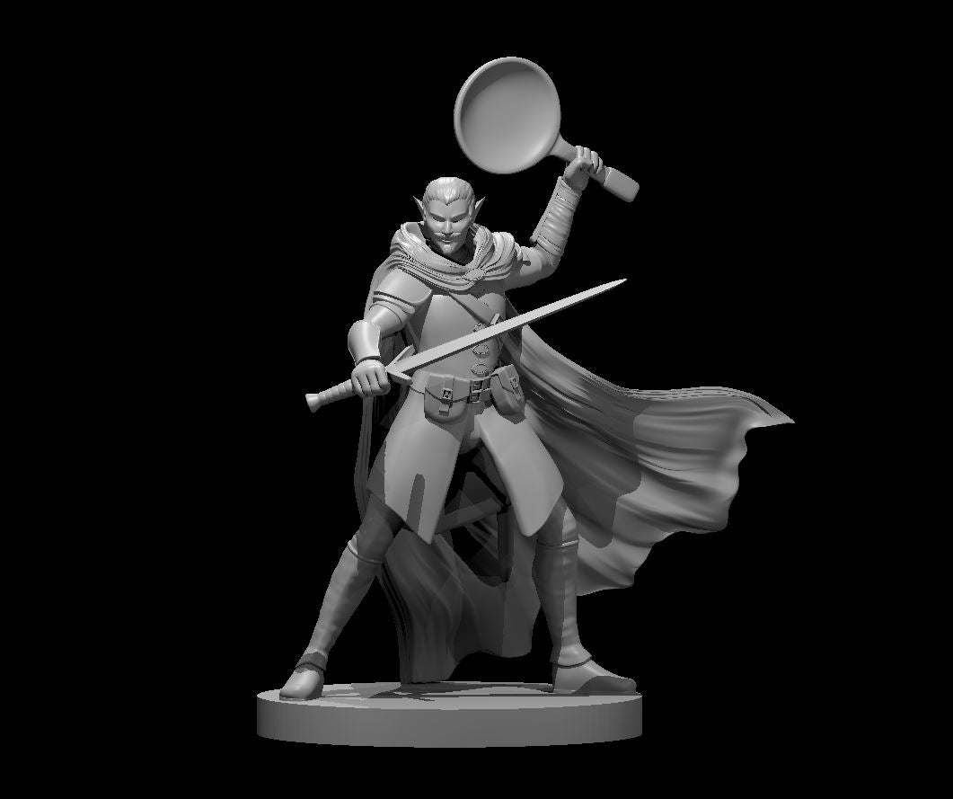 Elf Male Ranger 4 w/Frying Pan by MZ4250