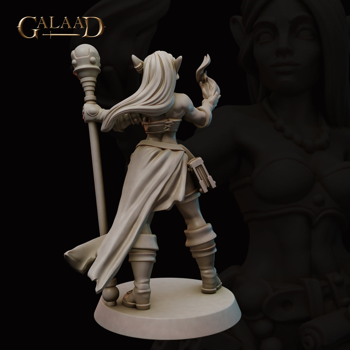 Wizard Rear View Female Elf Wizard | D&D Miniature for Feywild Campaigns – MitzNSimz