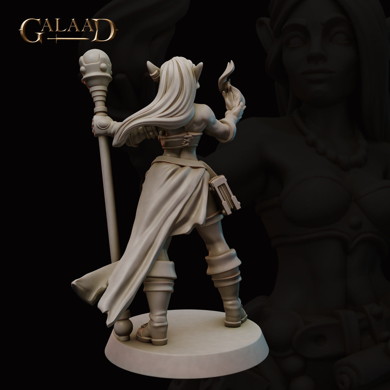 Female Elf Wizard 01 by Galaad Miniatures