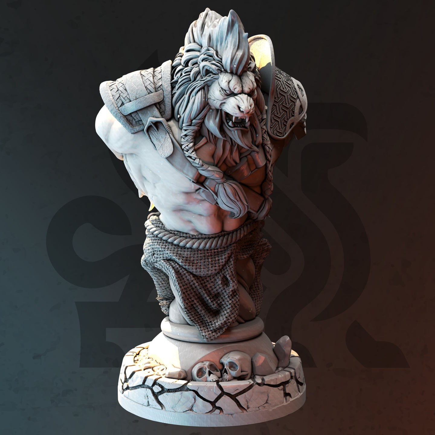 Leonin Barbarian (Ezeqial) Bust  by DM Stash
