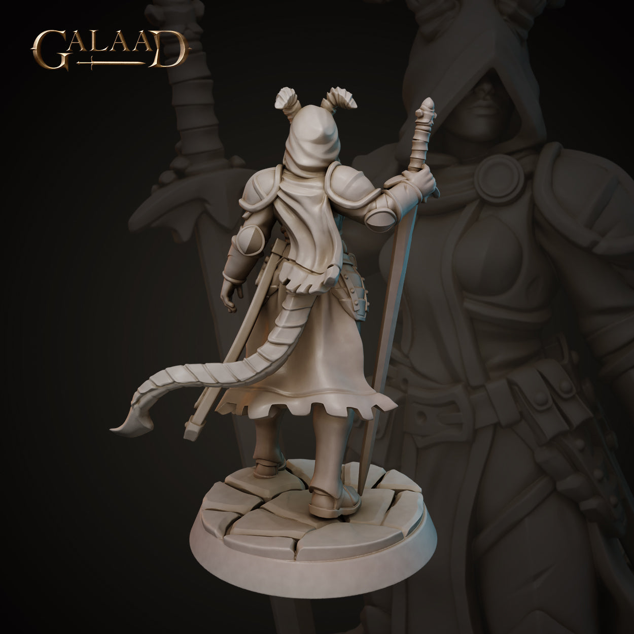 Female Tiefling Paladin 01 by Galaad Miniatures