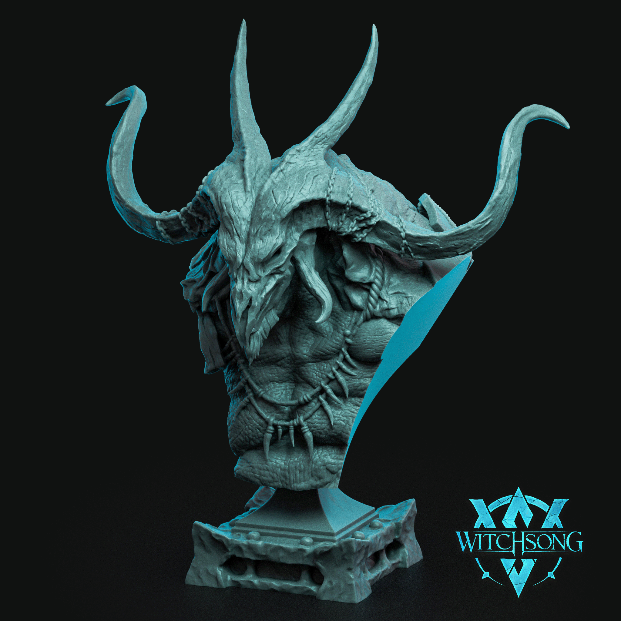 The Fallen Minotaur Bust by Witchsong Miniatures