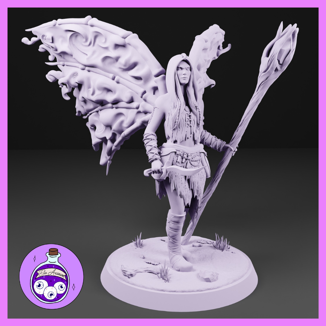Female Elf with Shadow Wings by Ella's Arcanum Minis