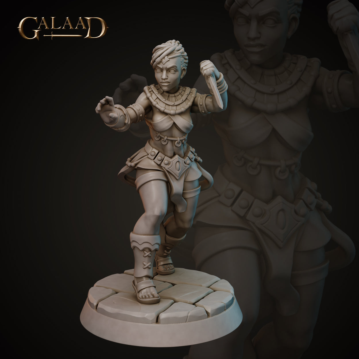 Female Aztec Fighter 01 by Galaad Miniatures