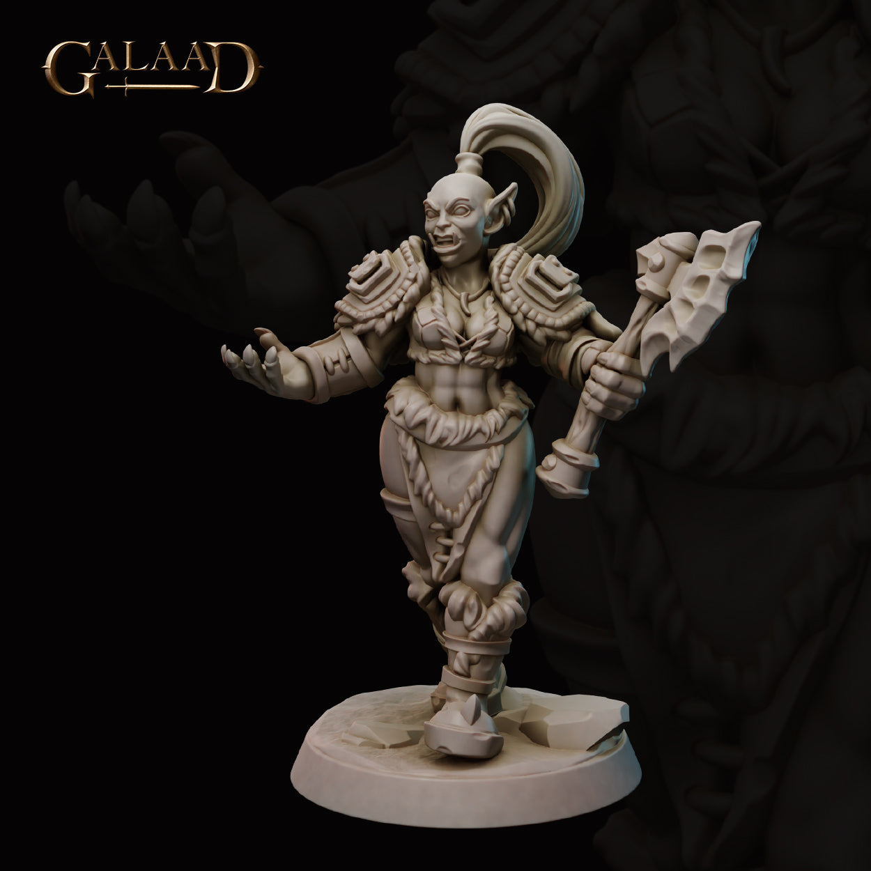 Female Orc Warrior 01 by Galaad Miniatures