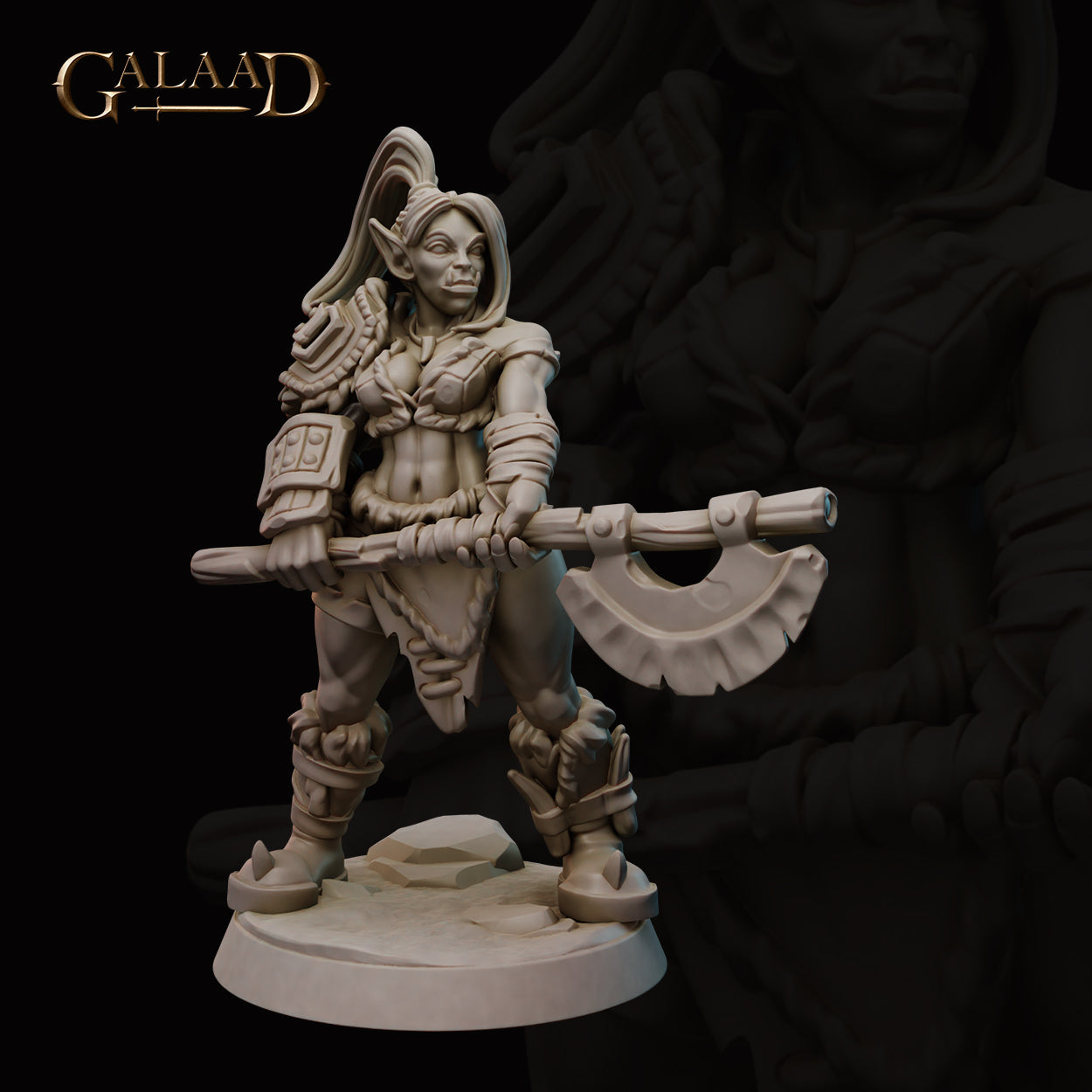 Female Orc Warrior 02 by Galaad Miniatures