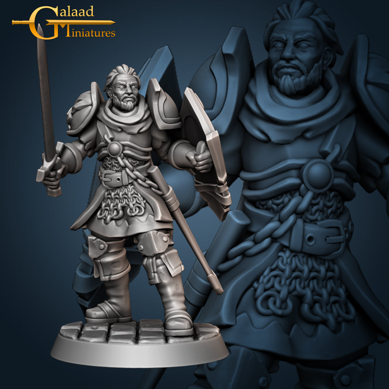 Human Fighter Rendal 01 by Galaad Miniatures