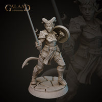 Female Tiefling Knight 01 by Galaad Miniatures