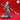 Grey resin digital render of the Flame Salamander 03 miniature from Yasashii Kyojin Studios — front-left view showing the serpentine-bodied elemental warrior gripping a long war-spear diagonally across its chest, with fire tendrils erupting from its draconic head and a roiling flame base beneath its coiled lower body