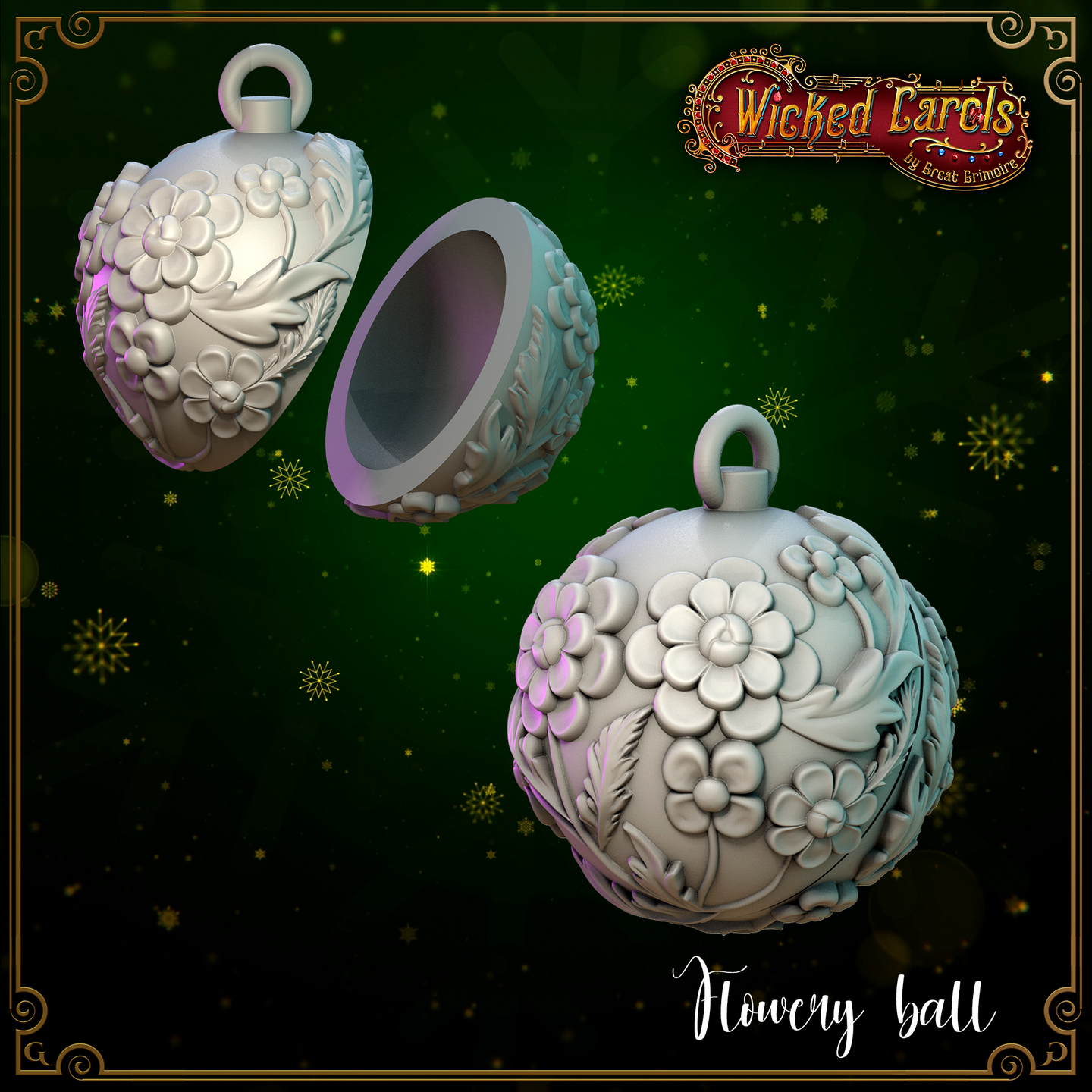 Flowery Xmas Bauble by Great Grimoire