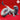Digital render of an unpainted grey Frost Salamander miniature in a low prowling pose, body coiled with tail raised high, jaws open wide showing multiple fangs, six clawed limbs visible, on a red background — sculpted by Yasashii Kyojin Studio