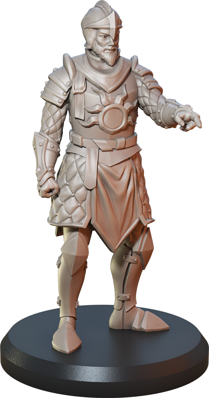Partially Rendered Miniature Model Garrick the Unyielding | D&D Mini for Fighter Characters – MitzNSimz