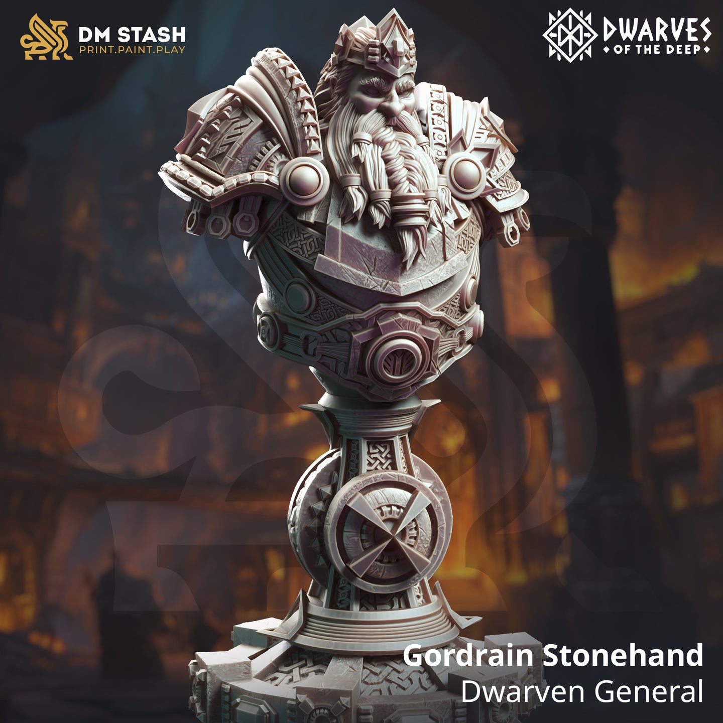 Dwarven General (Gordrain) Bust  by DM Stash