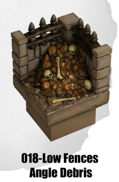Haunted Graveyard Low Fences Angle Debris HG-018 by Dungeon Blocks