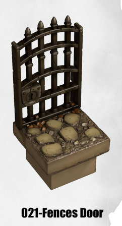 Haunted Graveyard Fences Door HG-021 by Dungeon Blocks