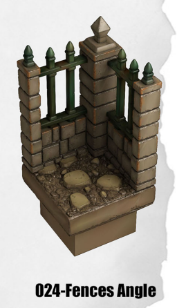 Haunted Graveyard Fences Angle HG-024 by Dungeon Blocks