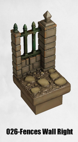 Haunted Graveyard Fences Wall Right HG-026 by Dungeon Blocks