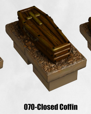Haunted Graveyard Closed Coffin Religious HG-070 by Dungeon Blocks