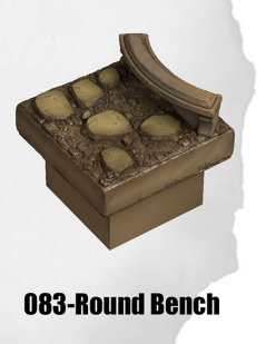 Haunted Graveyard Round Bench HG-083 by Dungeon Blocks