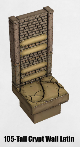 Haunted Graveyard Tall Crypt Wall Latin HG-105 by Dungeon Blocks