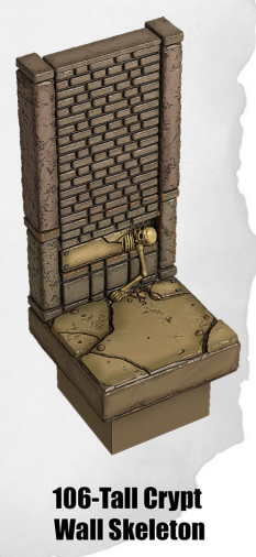 Haunted Graveyard Tall Crypt Wall Skeleton HG-106 by Dungeon Blocks