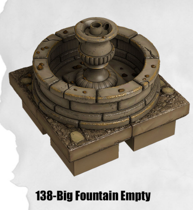 Haunted Graveyard Big Fountain Empty HG-138 by Dungeon Blocks