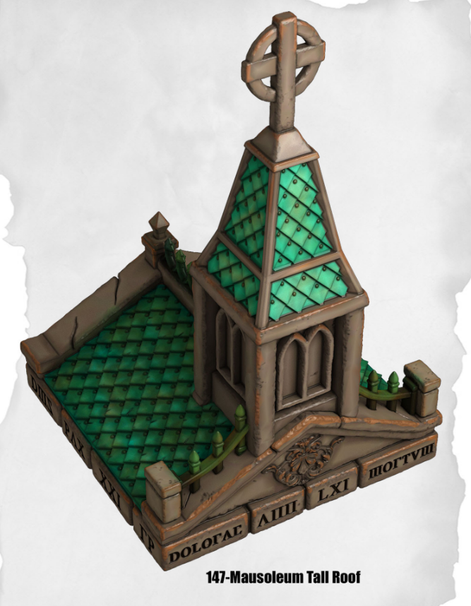 Haunted Graveyard Masoleum Tall Roof Religious HG-147 by Dungeon Blocks