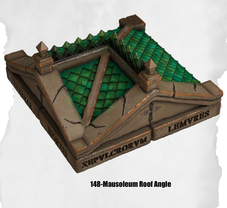 Haunted Graveyard Masoleum Roof Angle Religious HG-148 by Dungeon Blocks