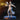 Female half-elf rogue in a wide combat stance, holding one sword extended forward and a second drawn back across her shoulder. Long open coat, studded belt, satchel at the hip, lace-up boots. Sculpt by DnD Is A Woman.