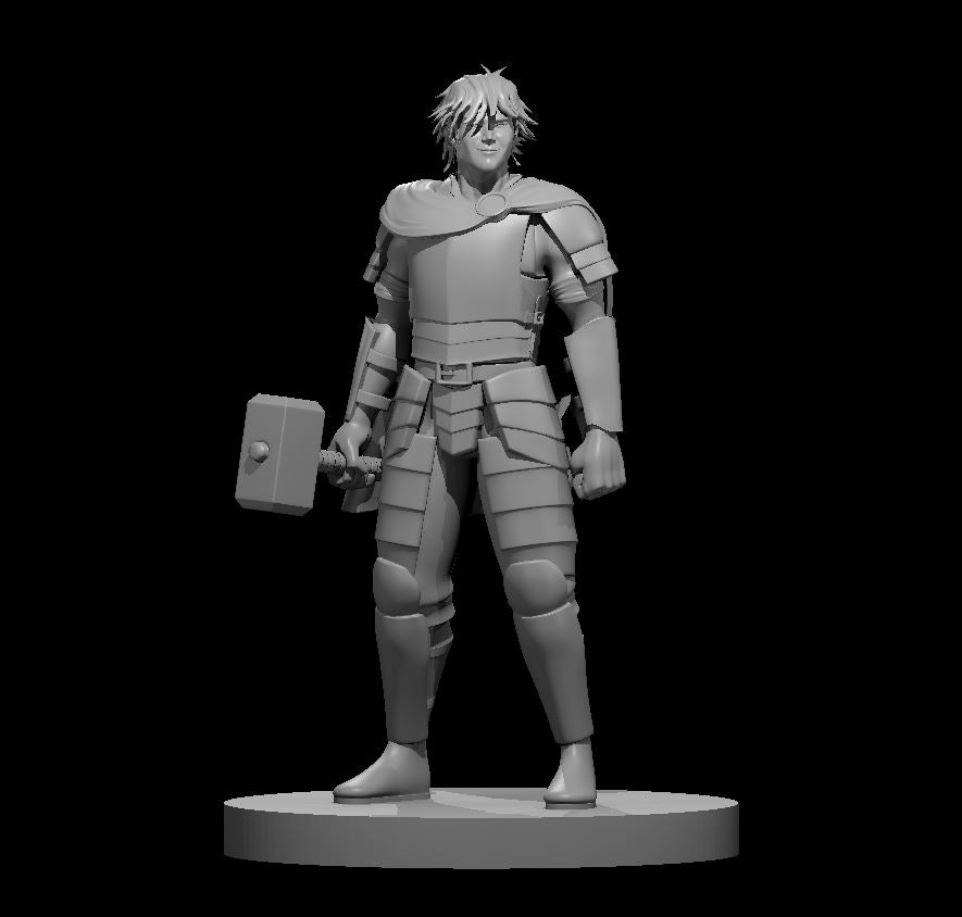 Human Male Fighter Heavy Armour and Warhammer  by MZ4250