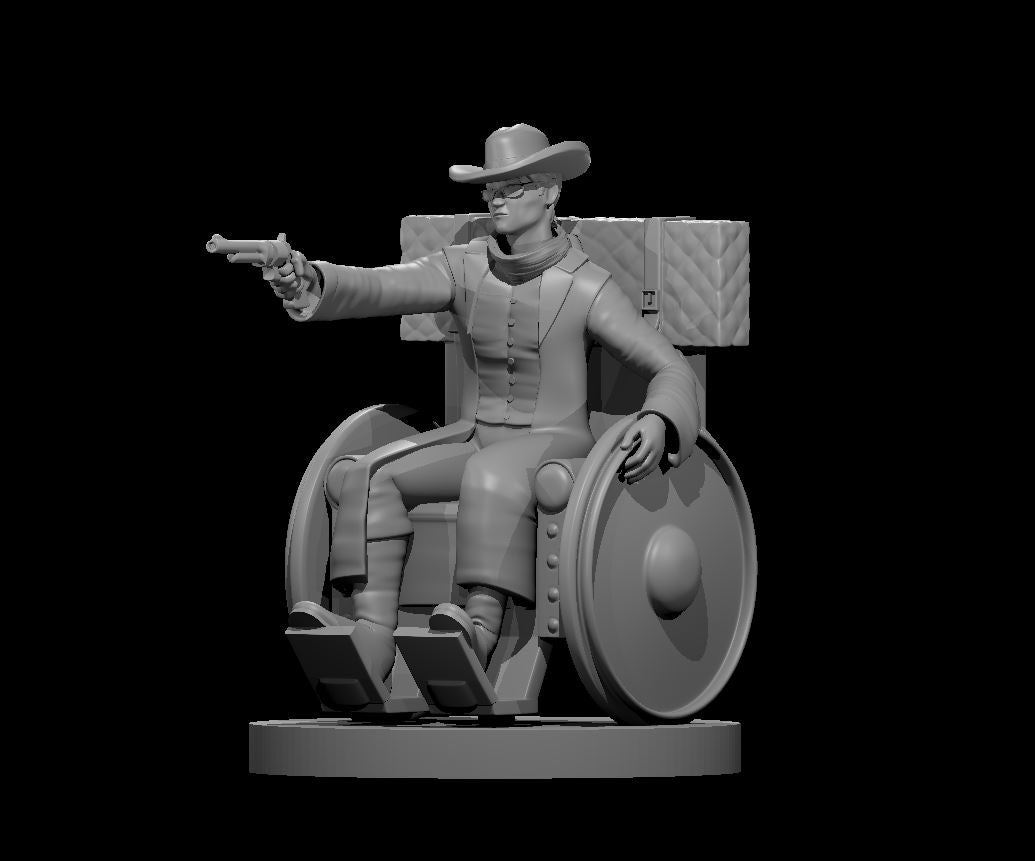 Human Male Gunslinger in Wheelchair  by MZ4250