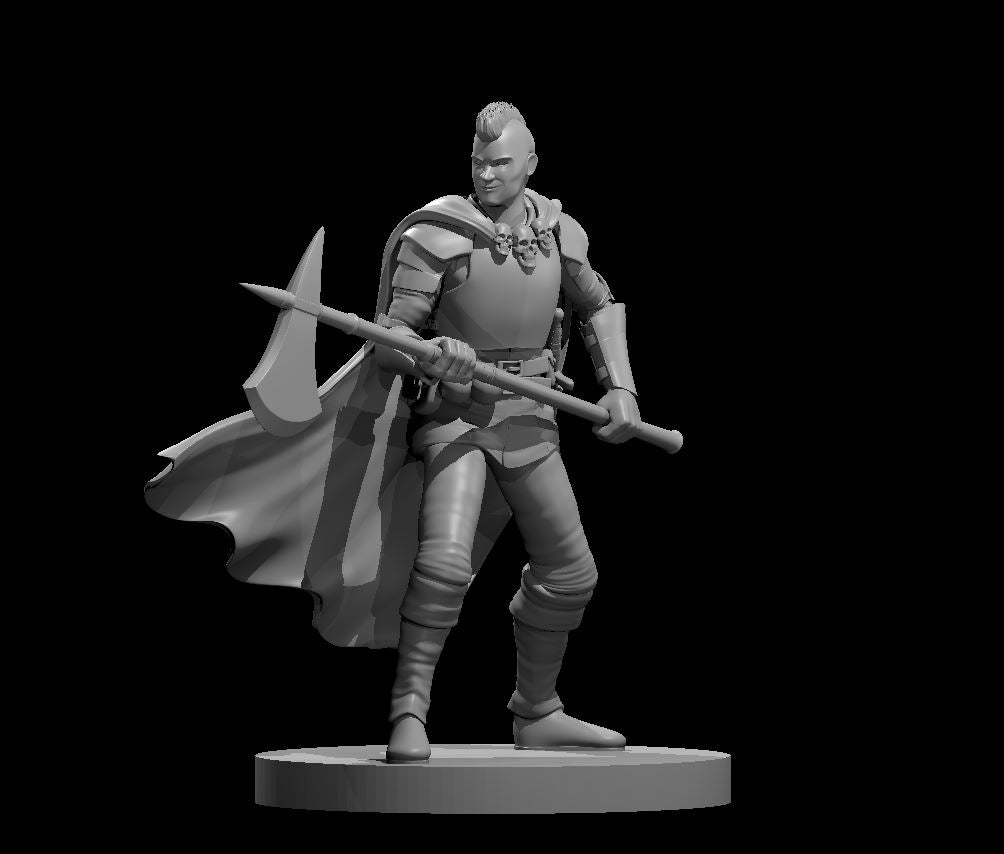 Human Male Hexblade Warlock w/Halbred  by MZ4250