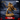 Hilda Barbarian 32mm miniature by Primal Collectibles — front-facing charging pose, sword raised, skull-bossed round wooden shield, fur-trimmed boots, tattered cloak, screaming expression, scenic base with skulls and rubble, golden resin render