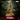 32mm resin miniature of Nysara, a fierce female tribal warrior with a mohawk, thrusting a long spear at low angle, wide fighting stance over a bone-scattered scenic base — Tales of Kreyvos by Primal Collectibles, unpainted gold render
