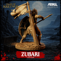 Close view emphasising the warrior's snarling facial expression and feathered headdress, spear gripped at chest height, beaded necklace in layered rows, worn loincloth with cord ties, planked ship-deck scenic base with rope coils. Sculpt by Primal Collectibles.